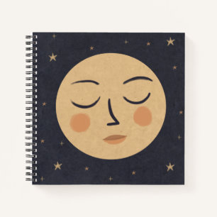 Cute moon face notebook