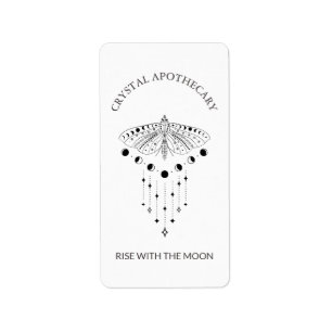 Cute Moon Moth Apothecary, Candle, Ritual Label