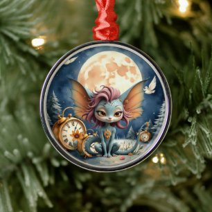 Cute Moonlit Fantasy Creature Metal Tree Decoration