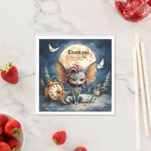 Cute Moonlit Fantasy Creature Napkin