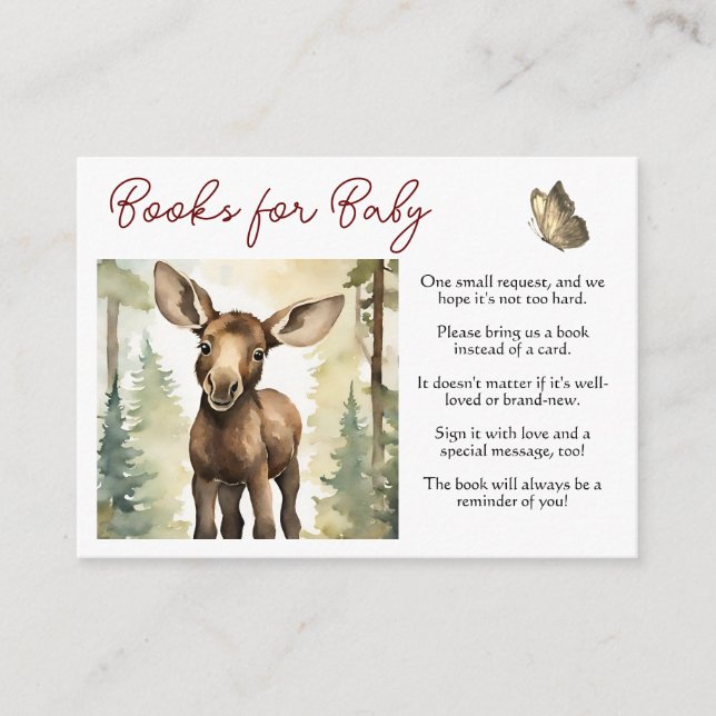 Cute Moose Gender Neutral Books for Baby  Enclosure Card (Front)