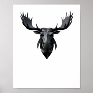 Cute Moose Hear 3d - Animals World Sticker1 Poster