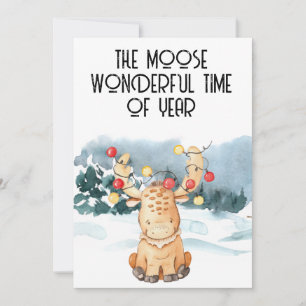 Cute Moose Holiday Christmas Card