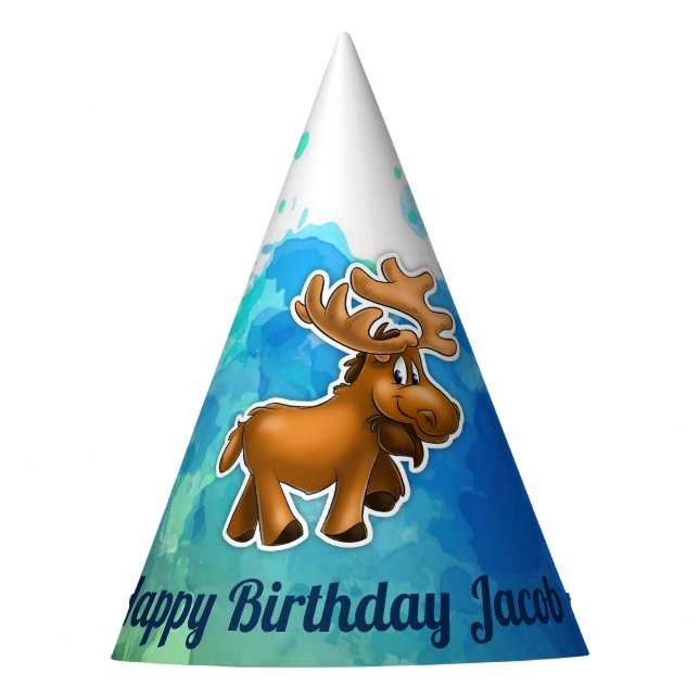 Cute Moose Party Hat (Front)