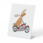Cute Moose Riding Motorcycle Cartoon