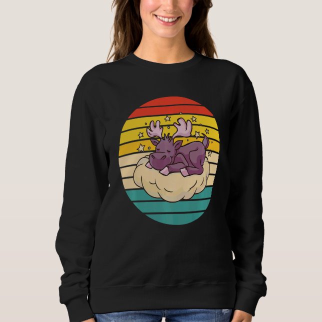 Cute Moose Sleeping Sweatshirt (Front)