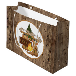 Cute moose smores party large gift bag