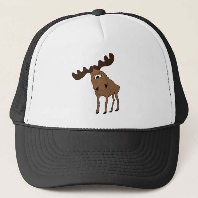 Cute moose trucker hat (Front)