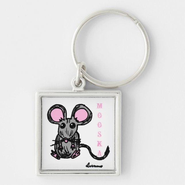Cute Mooska Mouse Keychain (Front)