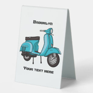 Cute moped motorcycle cartoon illustration