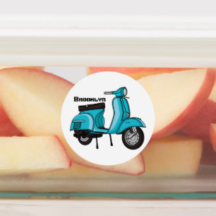 Cute moped motorcycle cartoon illustration