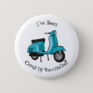 Cute moped motorcycle cartoon illustration 6 cm round badge