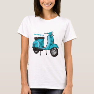 Cute moped motorcycle cartoon illustration T-Shirt