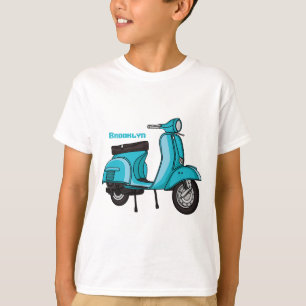 Cute moped motorcycle cartoon illustration T-Shirt