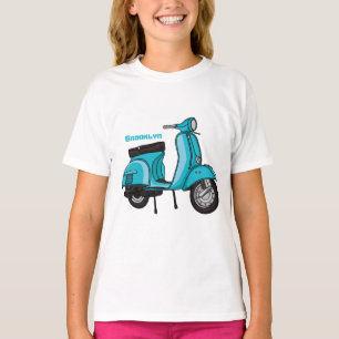 Cute moped motorcycle cartoon illustration T-Shirt