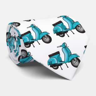 Cute moped motorcycle cartoon illustration tie
