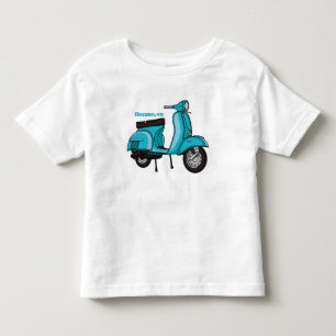 Cute moped motorcycle cartoon illustration toddler T-Shirt