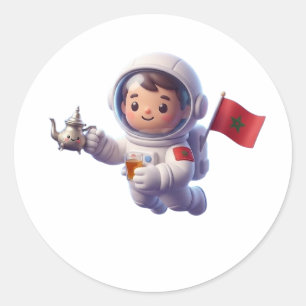 Cute Moroccan Astronaut Kawaii 3D Sticker