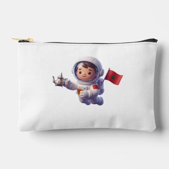 Cute Moroccan Astronaut Kawaii 3D Sticker Accessory Pouch (Front)