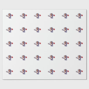 Cute Moroccan Astronaut Kawaii 3D Sticker Wrapping Paper