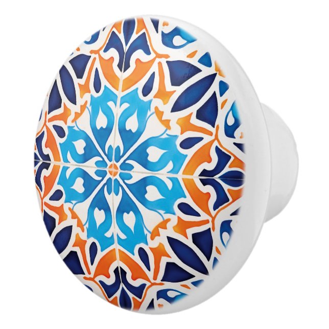 Cute Moroccan faux tile style  Ceramic Knob (Right)