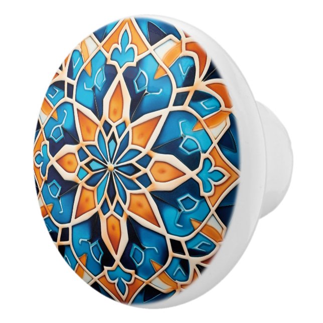 Cute Moroccan faux tile style Ceramic Knob (Right)