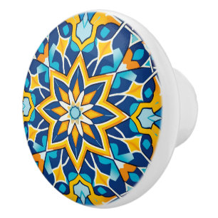 Cute Moroccan faux tile style Ceramic Knob