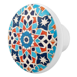 Cute Moroccan faux tile style Ceramic Knob