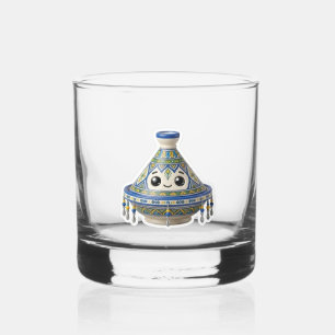 Cute Moroccan Kawaii Tajine Sticker Whiskey Glass