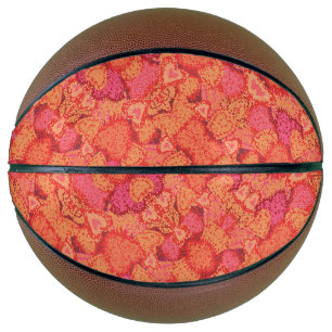 Cute mosaic hearts design basketball