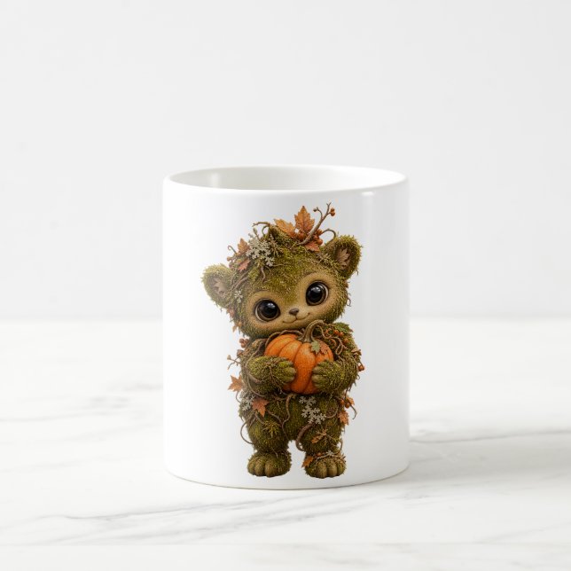 Cute Moss Bear Pumpkin Mug (Center)