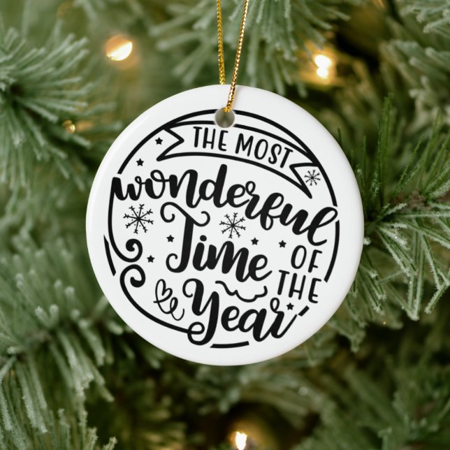 Cute Most Wonderful Time of the Year Christmas Ceramic Tree Decoration (Tree)