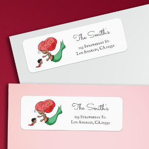 Cute Mother and Baby Mermaid Return Address