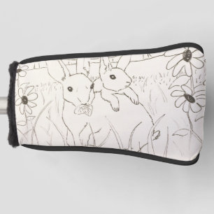 Cute Mother Baby Bunny Rabbits Golf Head Cover