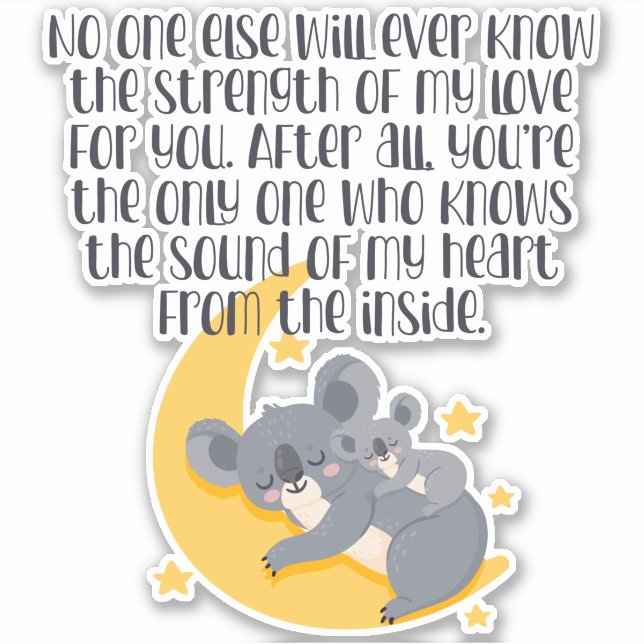 Cute Mother Baby Koala Bears Inspirational Quote (Front)