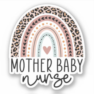 Cute Mother Baby Nurse Leopard Rainbow