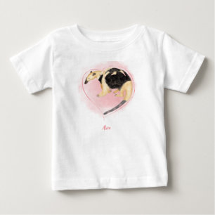 Cute mother & baby tamandua baby's T-shirt (white)