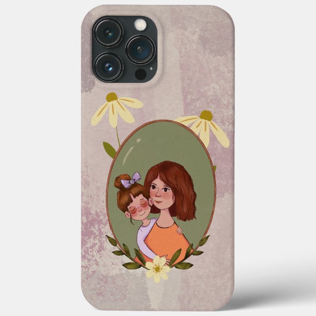 Cute Mother & Child Illustration Phone Case (Back)