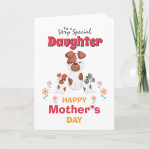 Cute mother dog puppy cartoon mothers day card