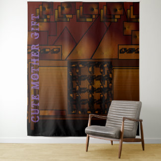 CUTE MOTHER GIFT_IMG_BLACK_BROWN _RMDESIGNFLO55_   TAPESTRY