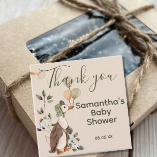 Cute Mother Goose Daisies Baby Shower Thank You  Favour Tags