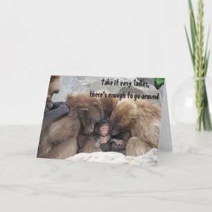 Cute Mother Monkeys and Baby Animal Note Greeting Card