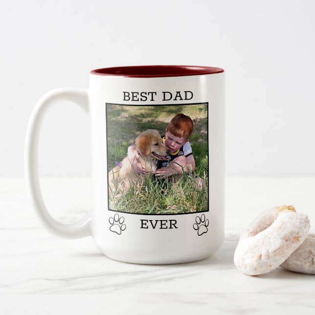 Cute Mother or Father Pet Parents Two-Tone Coffee Mug (With Donut)