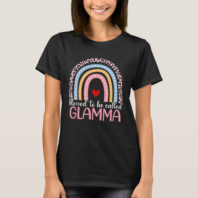 Cute Mother s Day Blessed To Be Called Glamma Rain T-Shirt (Front)