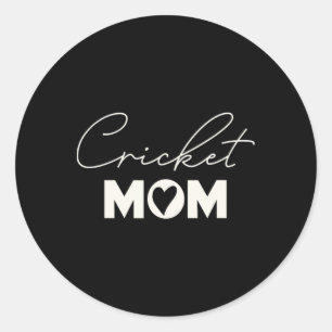 Cute Mother's Day Cricket Mom  Classic Round Sticker