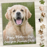 Cute Mothers Day Favourite Child Pet Dog Photo Jigsaw Puzzle<br><div class="desc">Surprise your Dog Mum this Mothers Day with a custom personalised Pet Photo Puzzle from her best friend . This Cute Dog Mum Puzzle will make for much fun this Mother's Day ! Add your dog's photo and personalise from the Dog . Happy Mothers Day from your Favourite Child ....</div>