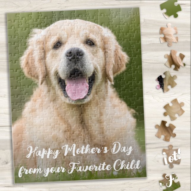 Cute Mothers Day Favourite Child Pet Dog Photo Jigsaw Puzzle (Creator Uploaded)