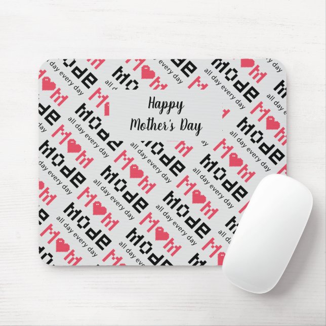 Cute Mothers Day Funny Gag Mum Mode Custom Mouse Mat (With Mouse)