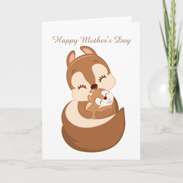 Cute Mother's Day Holiday squirrel Card (Front)