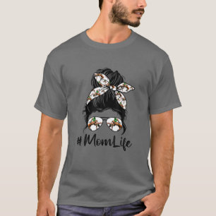 Cute Mother's Day Messy Bun Wrestling Mum Mummy Wo T-Shirt